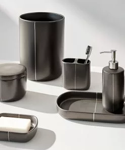 Kassatex Nero Black Toothbrush Holder