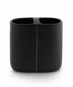 Kassatex Nero Black Toothbrush Holder