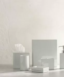 Kassatex Grey Lacquer Waste Basket