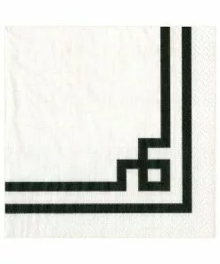Caspari BLACK WHITE RIVE PAPER LUNCH NAPKIN