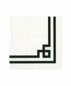 Caspari Gifts By Occasion BLACK AND WHITE RIVE PAPER COCKTAIL NAPKIN