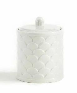Kassatex Scalloped White Cotton Jar Host/Hostess