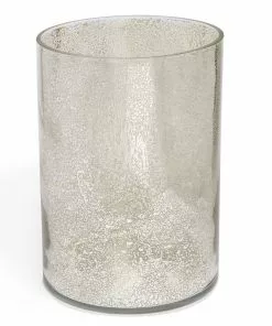 Kassatex Mercury Glass Cylinder Waste Basket Bathroom Accessories